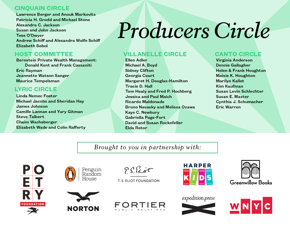 A list of event contributors and sponsors