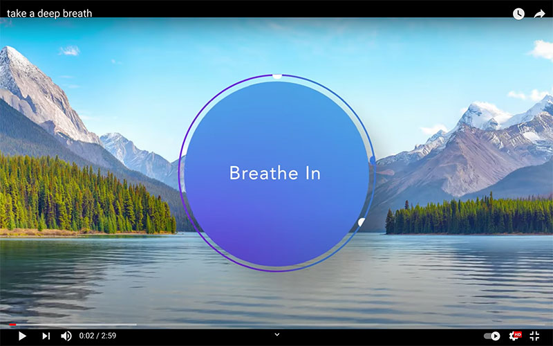 YouTube video for a three minute meditation